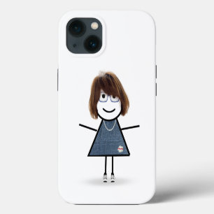Case-Mate iPhone Case Étiquette Figure Girl dans les lunettes