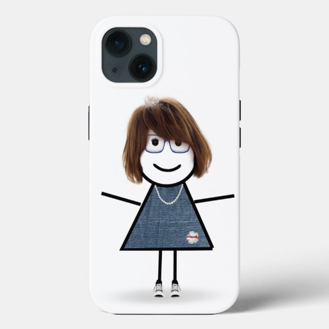 Coques Case-Mate iPhone Étiquette Figure Girl dans les lunettes (Verso)
