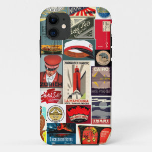Coques Pour iPhone Étiquettes vintages de bagage de voyageur du mond