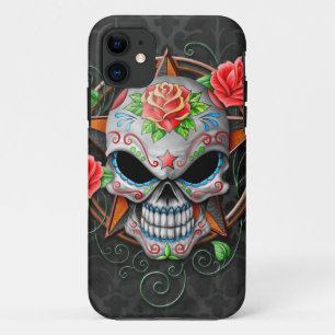 Coque Case-Mate Pour iPhone Étoile de crâne de sucre, grise