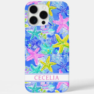 Coques iPhone 16 Pro Max Étoile de mer aquarelle monogrammée