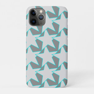 Coques Pour iPhone Étoile géométrique moderne - gris et turquoise