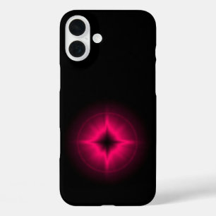 Coques iPhone 16 Plus Étoile rouge rubis sur fond noir