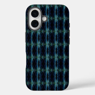 Coques iPhone 16 Etoiles arc-en-ciel bleu vert, Motif Artdeco