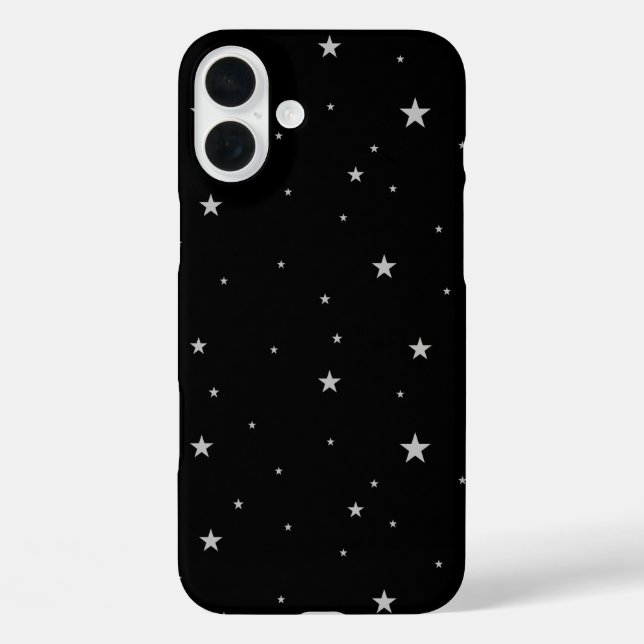 Coques Case-Mate iPhone Étoiles Argent Sur Noir (Verso)
