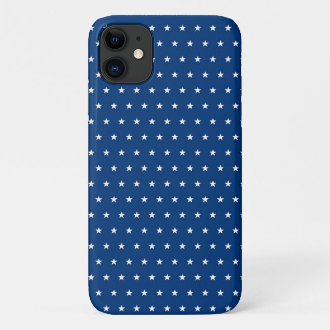 Coques Case-Mate iPhone étoiles blanches sur bleu marine (Dos)