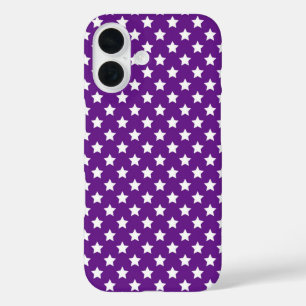 Coques iPhone 16 Étoiles Blanches Sur Violet
