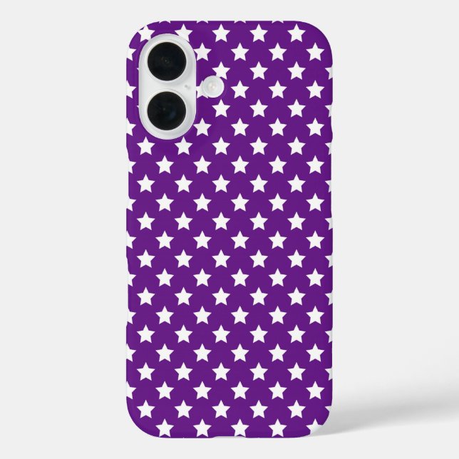 Coques Case-Mate iPhone Étoiles Blanches Sur Violet (Verso)