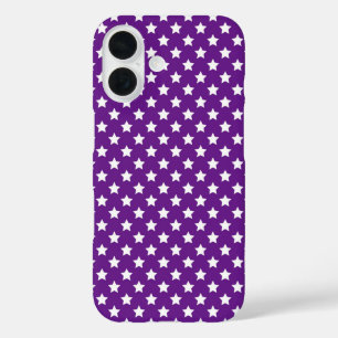 Coques iPhone 16 Étoiles Blanches Sur Violet