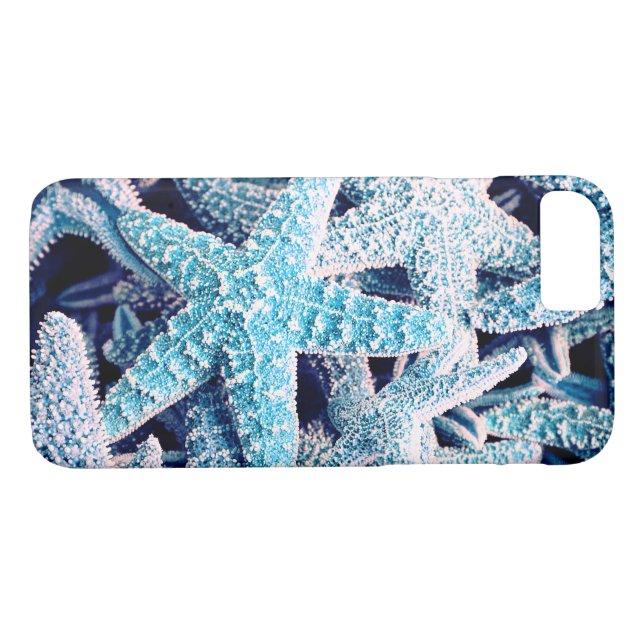 Coques Case-Mate iPhone Étoiles de mer bleues tropicales (Dos (Horizontal))