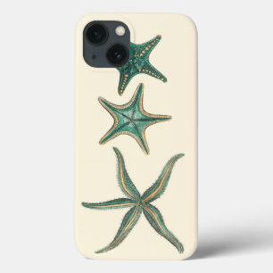 Coques Pour iPhone Étoiles de mer triples bleu vert