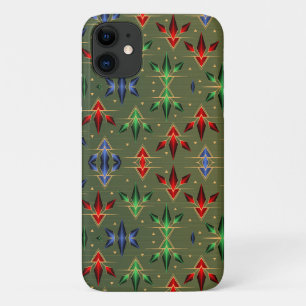 Case-Mate iPhone Case Étoiles de Noël Abstraites Motif Rouge Bleu Vert