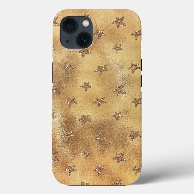 Coques Case-Mate iPhone Étoiles de Parties scintillant d'or (Verso)