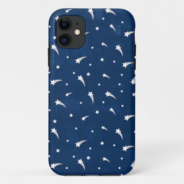 Coques Case-Mate iPhone Etoiles de tir Aquarelle bleu marine (Dos)