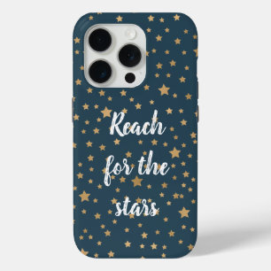 Coque iPhone 15 Pro Étoiles d'or bleu bleu marine