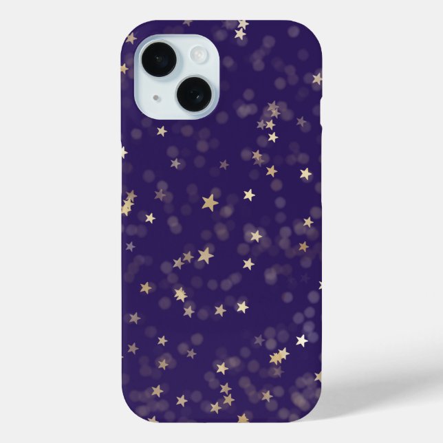 Coques Case-Mate iPhone Étoiles D'Or Sur Violet (Verso)