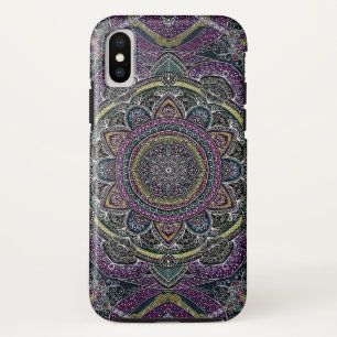 Coque Case-Mate Pour iPhone Étoiles sacrées et dentelle de mandala pourpres et