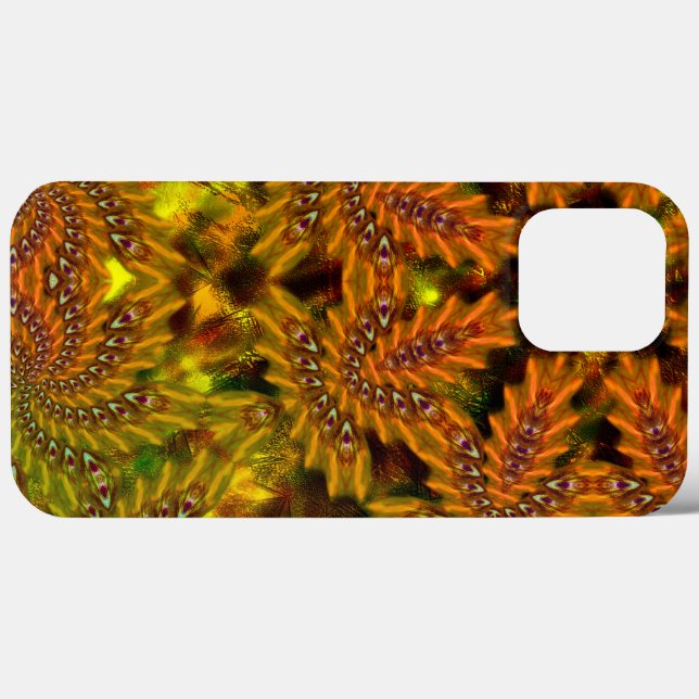Coques Case-Mate iPhone Étrange kaléidoscope jaunâtre sur l'image abstrait (Verso (horizontal))