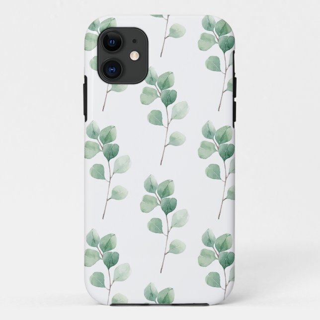 Coques Case-Mate iPhone Eucalyptus Motif vert (Dos)