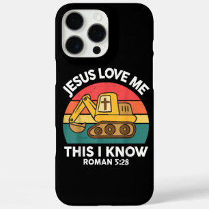 Coques iPhone 16 Pro Max Excavatrice chrétienne Jésus m'aime je sais cela