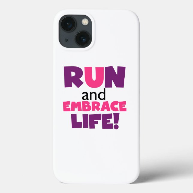 Coques Case-Mate iPhone Exécuter Embrasser la vie rose pourpre (Verso)