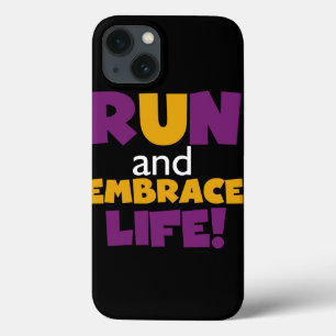 Coques Pour iPhone Exécuter Embrasser la vie violet jaune