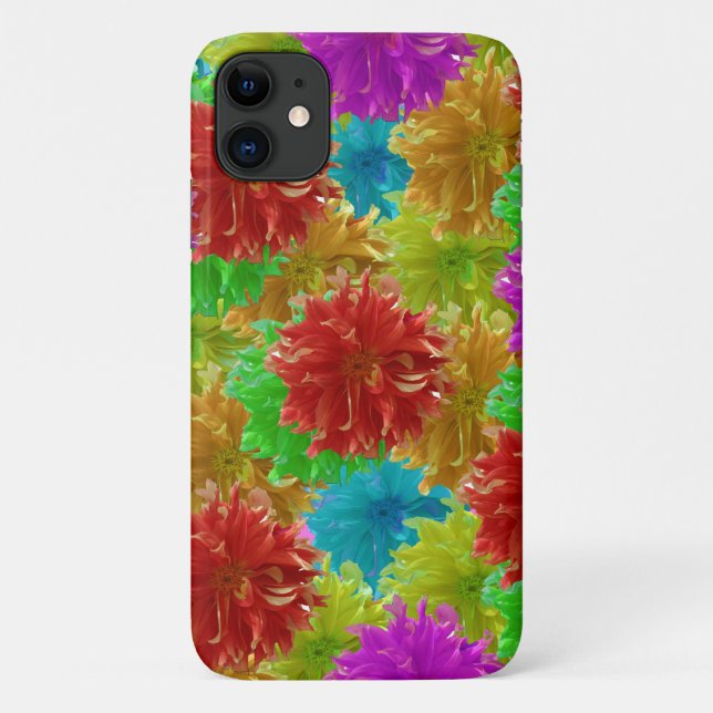 Coques Case-Mate iPhone Explosion de fleurs Rainbow Dahlia (Dos)