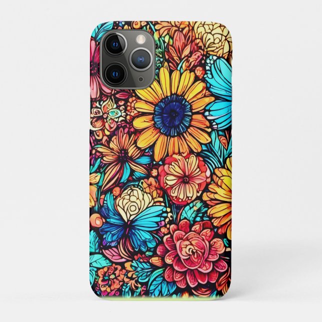 Coques Case-Mate iPhone Explosion florale vibrante par Doodle (Dos)