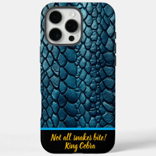 Coques iPhone 16 Pro Max Exquise peau de serpent bleu chatoyante au soleil