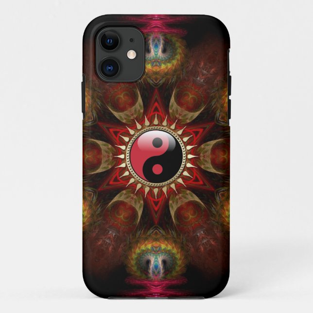 Coques Case-Mate iPhone Fabriqué avec amour : New Age Red YinYang Fractal  (Dos)