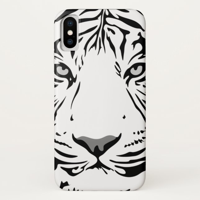 Coques Case-Mate iPhone Face Abstraite de tigre noir et blanc (Dos)