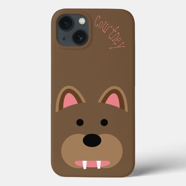 Coques Case-Mate iPhone Face d'ours mignonne personnalisable (Verso)