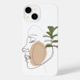 Coque Pour iPhone 14 Face Line Art Abstrait esthétique
