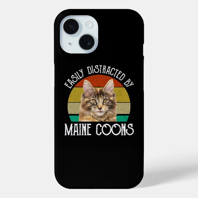 Coques Case-Mate iPhone Facilement Distrait Par Les Maine Coons (Verso)