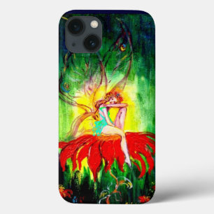 Etui iPhone Case-Mate FAIRY DREAMING SUR LA FLEURS ROUGE vert jaune