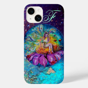Coques Pour iPhone FAIRY IN THE NIGHT Blue Turquoise Monogramme