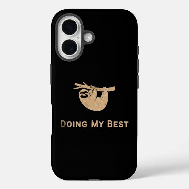 Coques Case-Mate iPhone Faisant de mon mieux Glitter Sloth  (Verso)