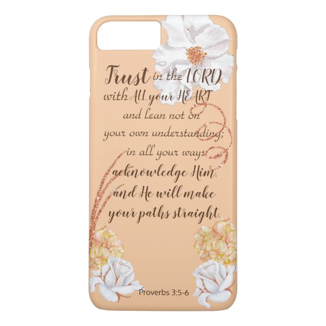 Coques Case-Mate iPhone Faites confiance au seigneur roses blancs dans le (Dos)
