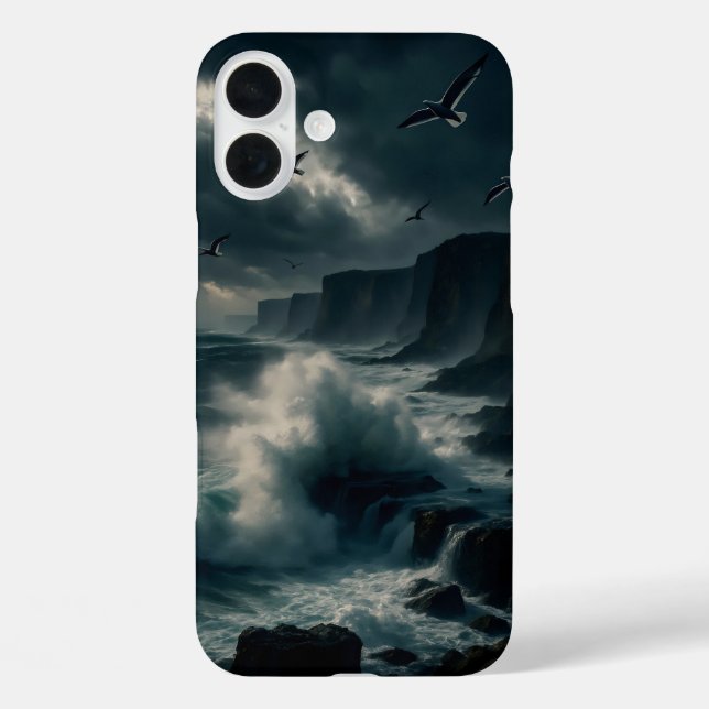 Coques Case-Mate iPhone Falaises côtières pendant une tempête (Verso)