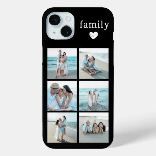 Coque iPhone 15 Mini Famille 6 Photo Noir