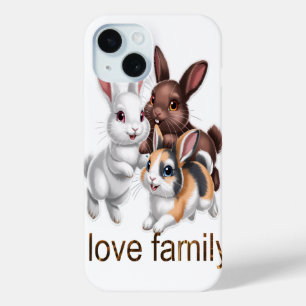 Coque Pour iPhone 15 Famille de lapins