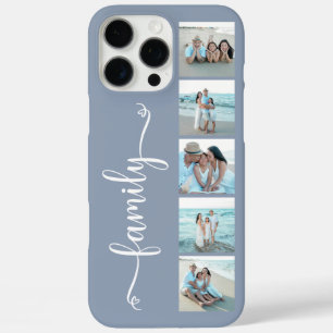 Coques iPhone 16 Pro Max Famille de polices de caractères Photo Bleu Poussi