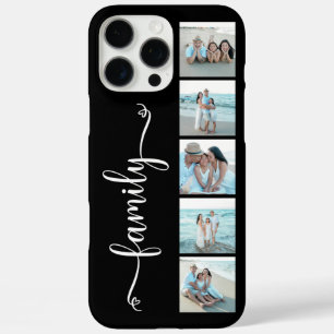Coques iPhone 16 Pro Max Famille de polices de caractères Photo Noir Script