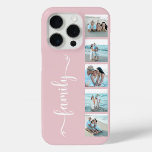 Coque iPhone 15 Pro Famille de polices Script Photo Rose Blush