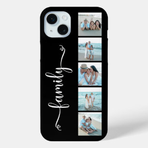 Coque iPhone 15 Mini Famille de scripts Photo Noir