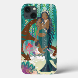 Case-Mate iPhone Case Famille de sirènes (peau et yeux bruns)