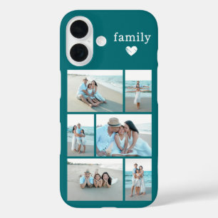 Coques iPhone 16 Famille moderne 6 Photo Sarcelle