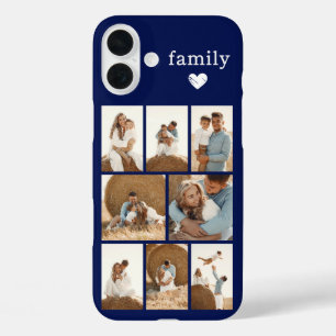 Coques iPhone 16 Plus Famille Moderne 8 Photo Bleu Marine