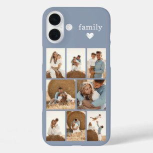Coques iPhone 16 Plus Famille Moderne 8 Photo Bleu Poussiéreux