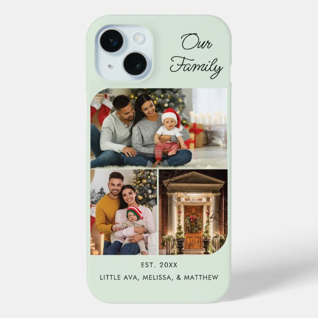 Coques Case-Mate iPhone Famille Noël Photo Grand-mère Personnaliser (Verso)